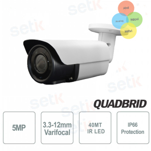 Telecamera Videosorveglianza Hyundai 5 MP 4 in 1 3.3-12 mm IR Bianco