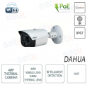 Dahua Bullet Thermal Camera Wi-Fi 4MP Visible lens 4mm Thermal lens 3.5mm IR30 Alarm IP67