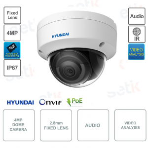 Cámara DOMO IP POE ONVIF® - 4MP - Lente 2.8mm - IR 30m - IP67