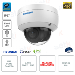 Telecamera IP POE ONVIF® 8MP 4K Ultra-HD - 2.8mm - Intelligenza artificiale