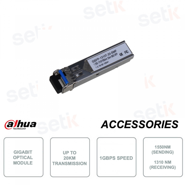 Dahua Gigabit Fiber Optic Module - LC Port - Up to 20km
