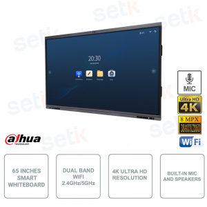Lavagna Interattiva da 65 Pollici - Ultra HD 4K - Camera 8MP e Microfono integrati