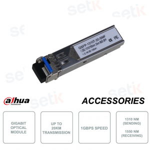 Module optique SFP Dahua GSFP-1310T-20-SMF 1 Gbit/s 20 km pour réseaux fibre optique