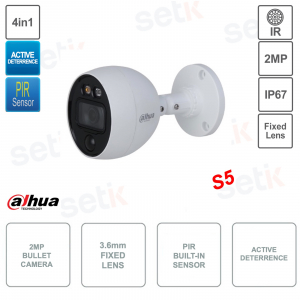 4-in-1 2MP Active Deterrence Outdoor Camera - 3.6mm Lens - DWDR