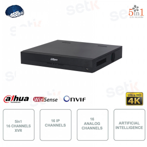 XVR IP ONVIF® - 16 canales - 4K-N - 5MP - 5en1 - 16 canales IP - 16 canales analógicos - Video Análisis