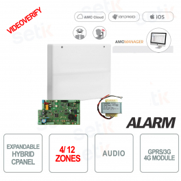 Centrale d'Allarme Ibrida Espandibile da 4 a 12 ingressi - Videoverifica - AMC