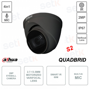 Cámara exterior 2MP - 2.7-13.5mm - Conmutable 4 en 1 - Micrófono - Smart IR 60m