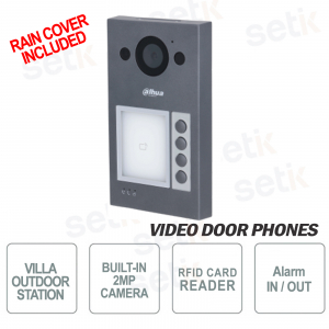 Videocitofono IP Onvif PoE Dahua Telecamera 2 MP 4 pulsanti e Lettore RFID