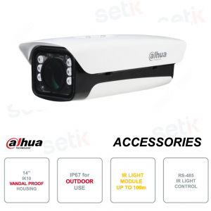 Carcasa de 14 pulgadas - Protección antivandálica IK10 - Exterior IP67 - IR 100m