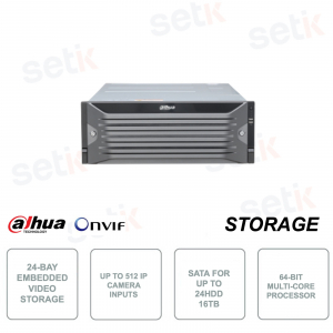 Stockage vidéo IP 24 baies ONVIF® - Jusqu'à 512 canaux d'entrée IP