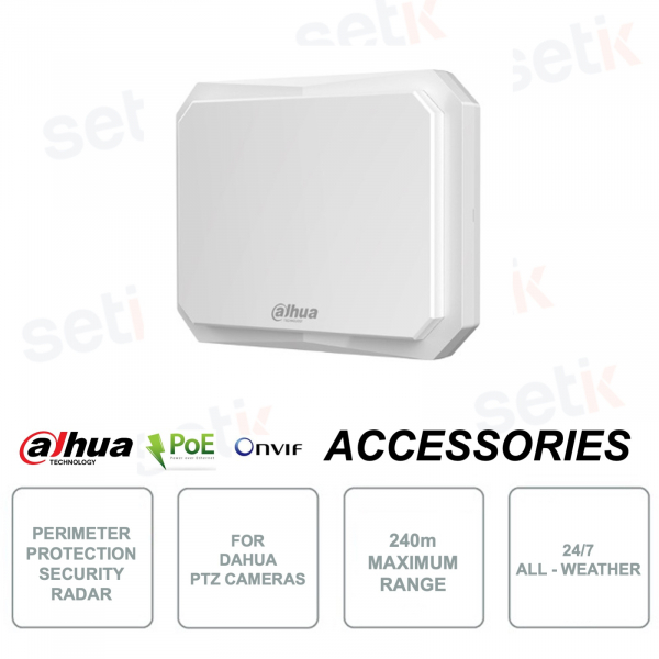 Radar IP POE ONVIF® 240m per protezione perimtero