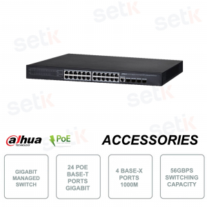 Switch Gigabit di rete - Gestionabile - 24 porte PoE