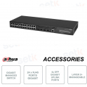 Switch di rete Gestionabile - 24 porte RJ45 Gigabit - 4 Porte SFP Gigabit