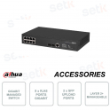 Conmutador de red gestionable - 8 puertos Gigabit RJ45 - 2 puertos Gigabit SFP