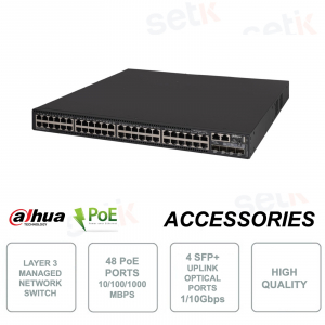 Switch di rete - 52 porte - 48 porte RJ-45 LAN 10/100/1000Mbps e 4 porte SFP+ 1/10Gbps
