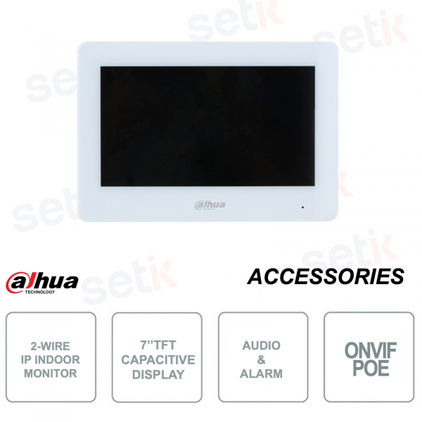 IP-Monitor - 2 Drähte - Kapazitiver 7-Zoll-Touchscreen - Alarm - Audio