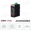 Switch Réseau Industriel - 5 Ports PoE Watchdog 10/100/1000Mbps + 2 Ports SFP 1000M