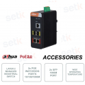 Switch di rete industriale - 2 Porte RJ45 PoE 10/100/1000Mbps - 2 Porte SFP Gigabit - Watchdog