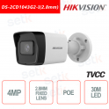 Hikvision IP PoE 4 MP IR H.265+ Cámara Bullet 2.8mm WDR