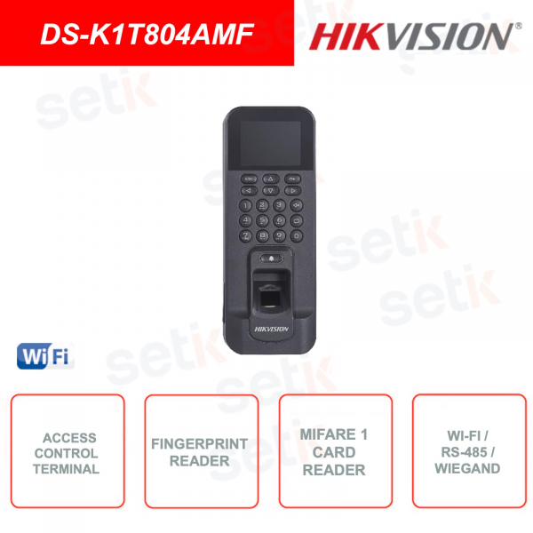 Terminale controllo accessi - Lettore impronte e schede Mifare 1 - RS485 - Wiegand - WIFI