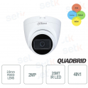 Cámara de videovigilancia Dahua 2 MP híbrida 4 en 1 1 LED IR 3.6 MM