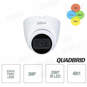 Cámara de videovigilancia Dahua 2 MP híbrida 4 en 1 1 LED IR 3.6 MM