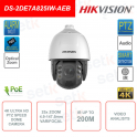 Cámara Speed Dome IP POE PTZ - Lente 5.9-147.5 mm - Zoom 25x - 8MP 4K - IR 200m