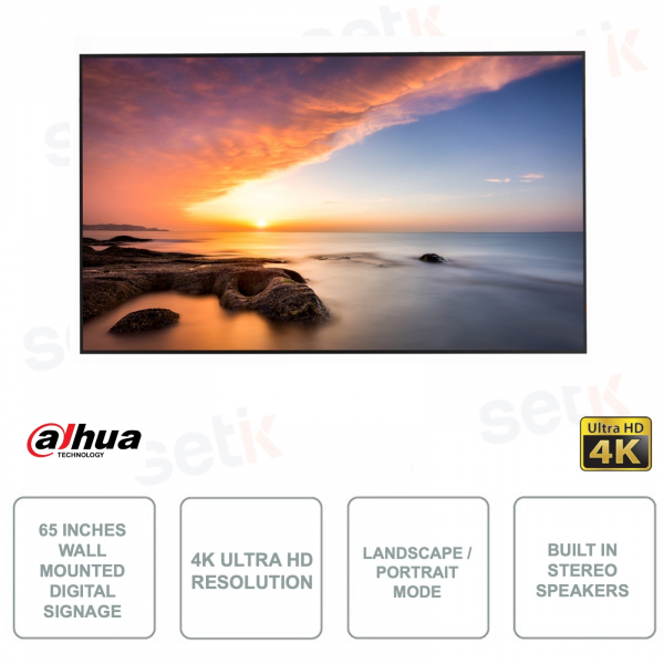 Señalización digital LED de 65 pulgadas - Para vallas publicitarias - 4K Ultra HD - 8ms