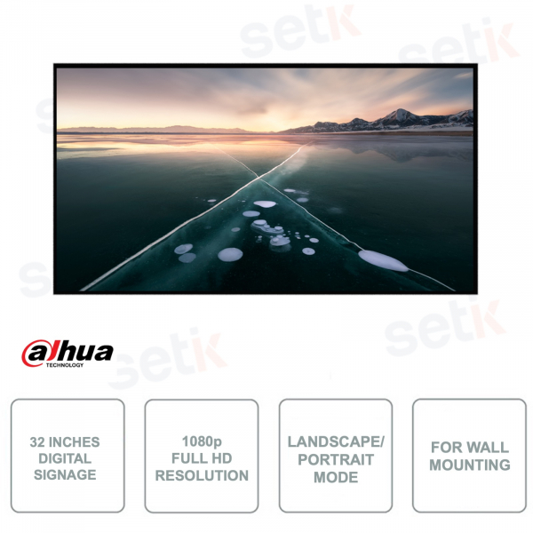 Wandmontierte digitale Beschilderung – 32 Zoll – Full HD – LED – 6,5 ms – Quer- oder Hochformat