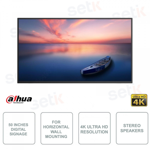 Digital Signage – Für Plakatwand – 50 Zoll – 4K Ultra HD – Querformat – 9,5 ms