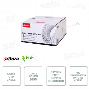 Netzwerkkabel – UTP CAT5e – Länge 305 m – PoE bis zu 160 m