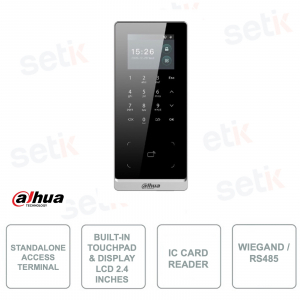 Terminale autonomo per controllo accessi - Lettore IC Card e Password - Display LCD 2.4 pollici