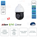 Cámara térmica Speed Dome IP POE ONVIF - 4MP - Lente visible de 8 mm - Lente térmica de 7 mm - AI