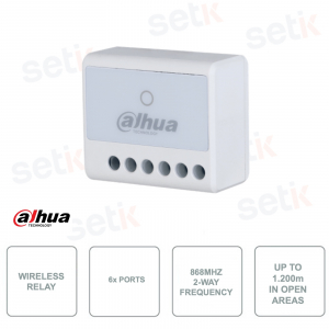 Relé Allarme Wireless - 868Mhz bidirezionale - Portata fino a 1.200m - 6 Porte