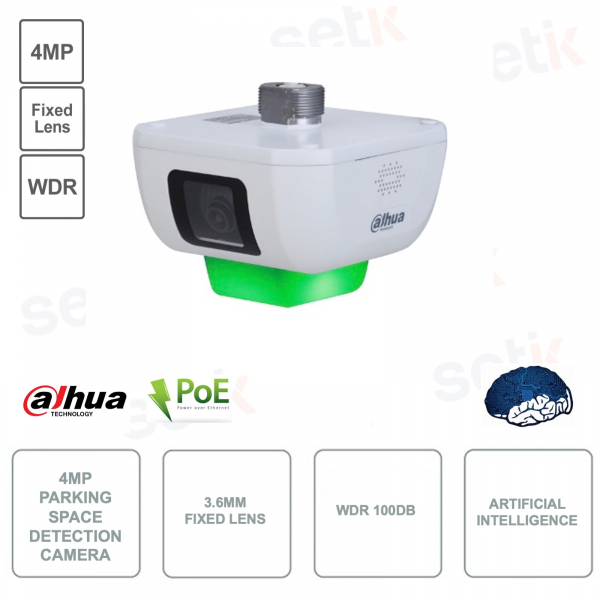 Telecamera IP POE per parcheggi 4Mp con intelligenza artificiale - Ottica 3.6mm