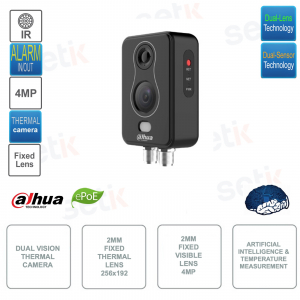 POE IP Hybrid Camera - 2mm Thermal Optics - 2mm Visible - Artificial Intelligence - S3