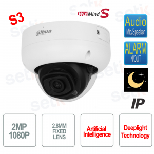 AI IP Camera ONVIF® PoE 2MP 2.8mm Deeplight WDR S3