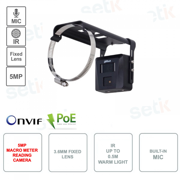 Caméra Dahua IPC-HUM8531M-V-LED 5MP avec objectif 3,6 mm et WDR 120 dB
