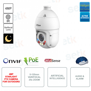 POE ONVIF PTZ 4MP IP camera - 25x zoom 5-125mm - Artificial intelligence - IR 100m