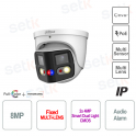 Telecamera IP PoE Eyeball Panoramica 180° Multi-lente AI WizSense TiOC DUO splicing 2x4 MP Dahua