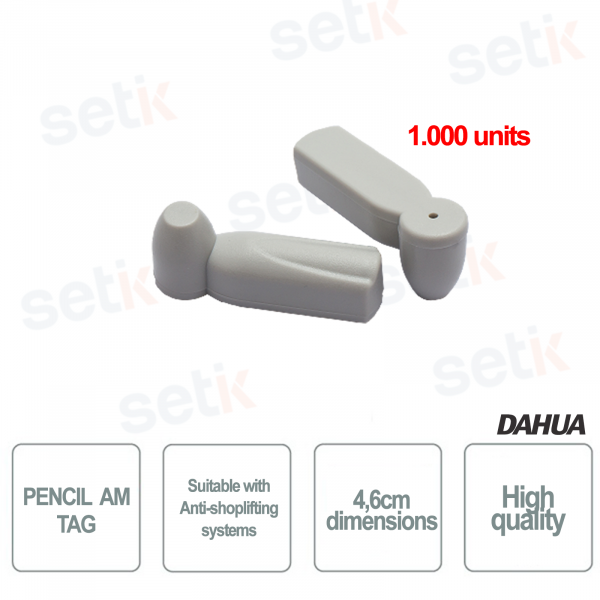 Anti-Ladendiebstahl Dahua Tag AM Bleistift ABS Grau 4,6m Packung 1000 Stk.