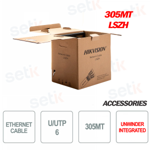 SBOBOX Hikvision Ethernet Network Cable 305 Meters CCA 6 U/UTP LSZH RJ45 LAN Internet