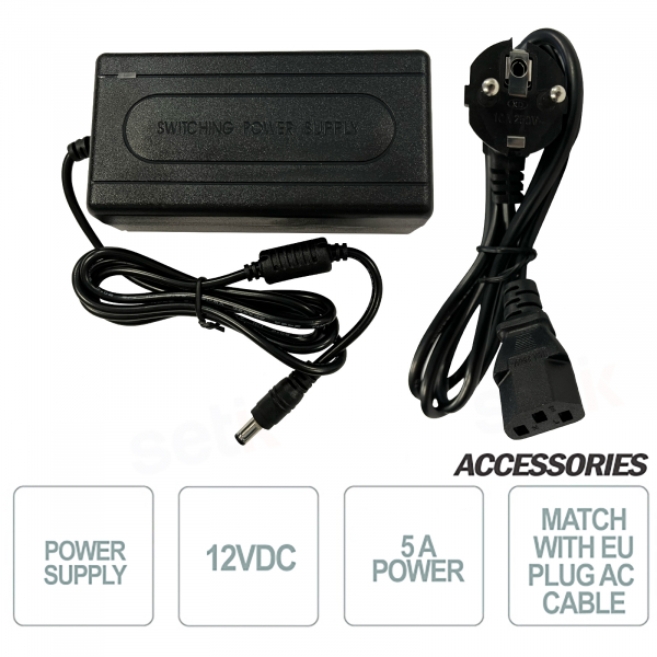 12V 5A 60W power supply for NVR DVR Recorders Video surveillance - CCTV CCTV