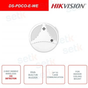 Détecteur de gaz monoxyde de CO sans fil Hikvision 868 MHz jusqu'à 1,6 km