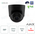 Ajax TurretCam 5MP Nera con Ottica 2.8mm e AI