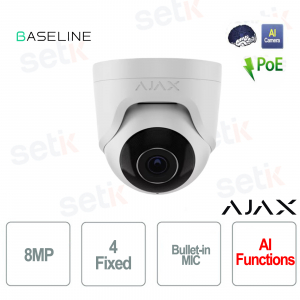 Ajax TurretCam 8MP White with 4mm Lens and AI