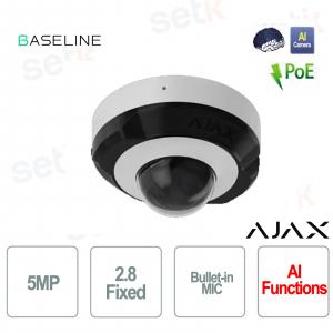 Ajax DomeCam mini 5MP with 2.8mm Lens, White