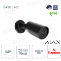 Ajax BulletCam – Telecamera IP 5MP AI con Ottica 2.8mm, IR 50m, Nero, WDR e Riconoscimento Oggetti