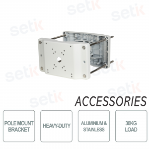 Support Dahua Pole pour caméras de vidéosurveillance, en acier et aluminium, capacité 30Kg, couleur blanche