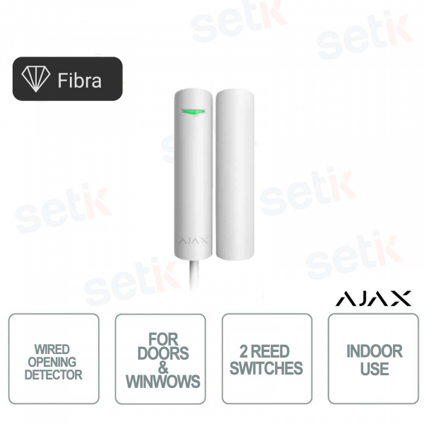 Capteur d'ouverture filaire professionnel Ajax Superior DoorProtect Fibra Blanc pour portes et fenêtres